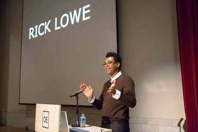 Rick Lowe speaking at conference